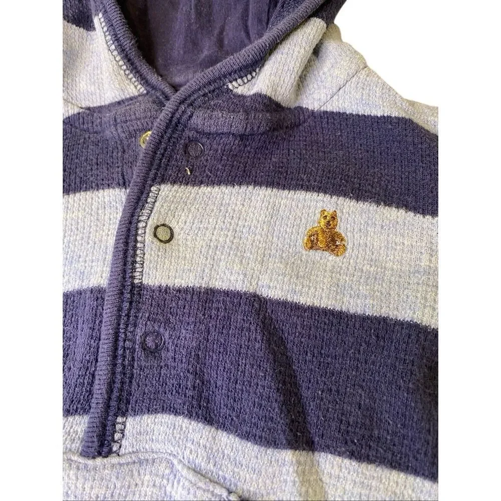 Baby Gap Carter’s Baby Boy Outfit Bundle 3-6M Hooded Romper Jacket Blue Striped